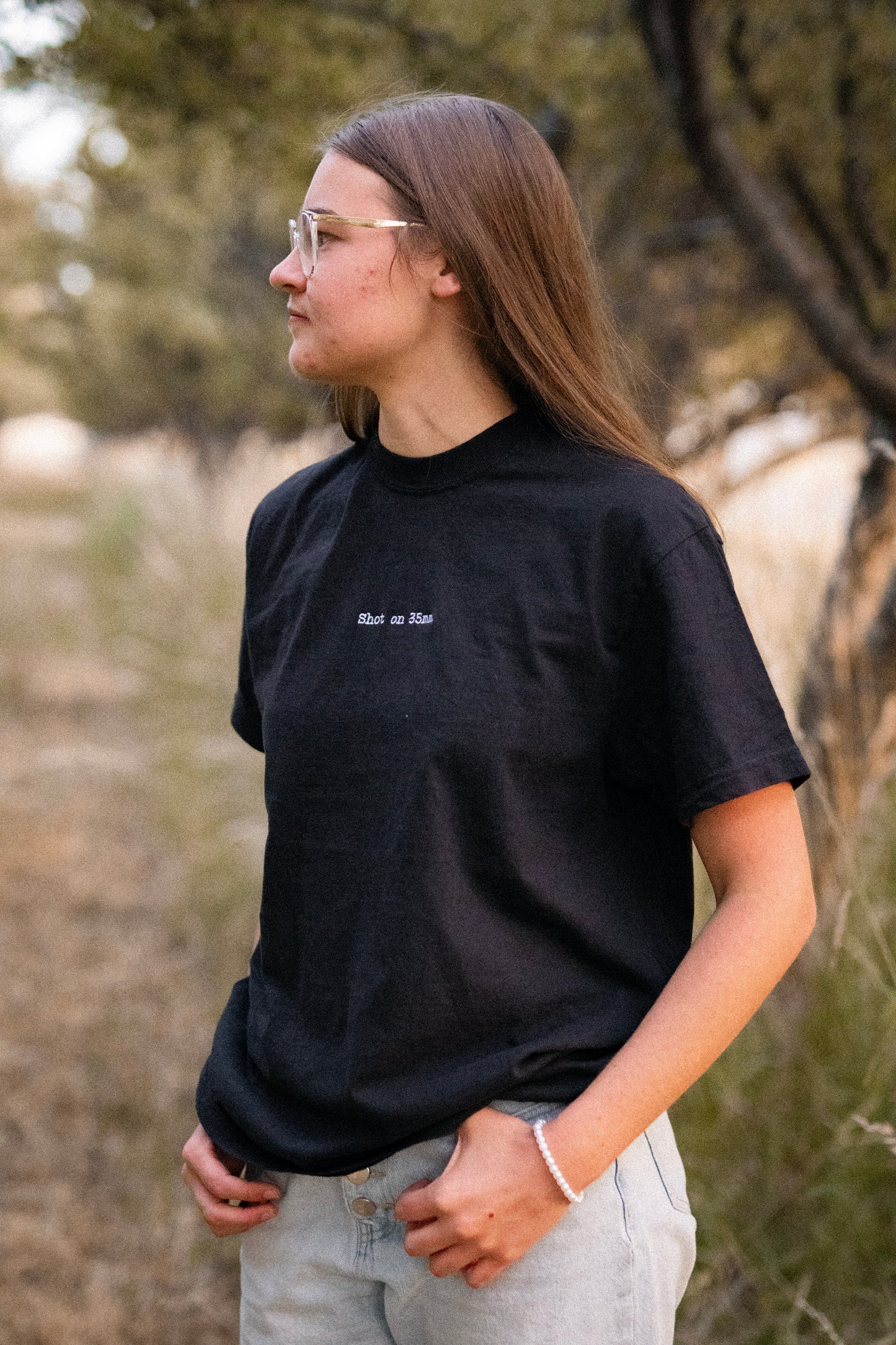 Shot on 35mm. Tee (Embroidered - Light Logo)